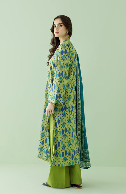 Orient - Unstitched 3 Piece Printed Lawn Shirt , Cambric Pant and Lawn Dupatta