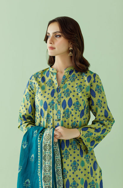 Orient - Unstitched 3 Piece Printed Lawn Shirt , Cambric Pant and Lawn Dupatta