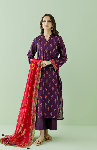 Orient - Unstitched 3 Piece Printed Lawn Shirt , Cambric Pant and Lawn Dupatta