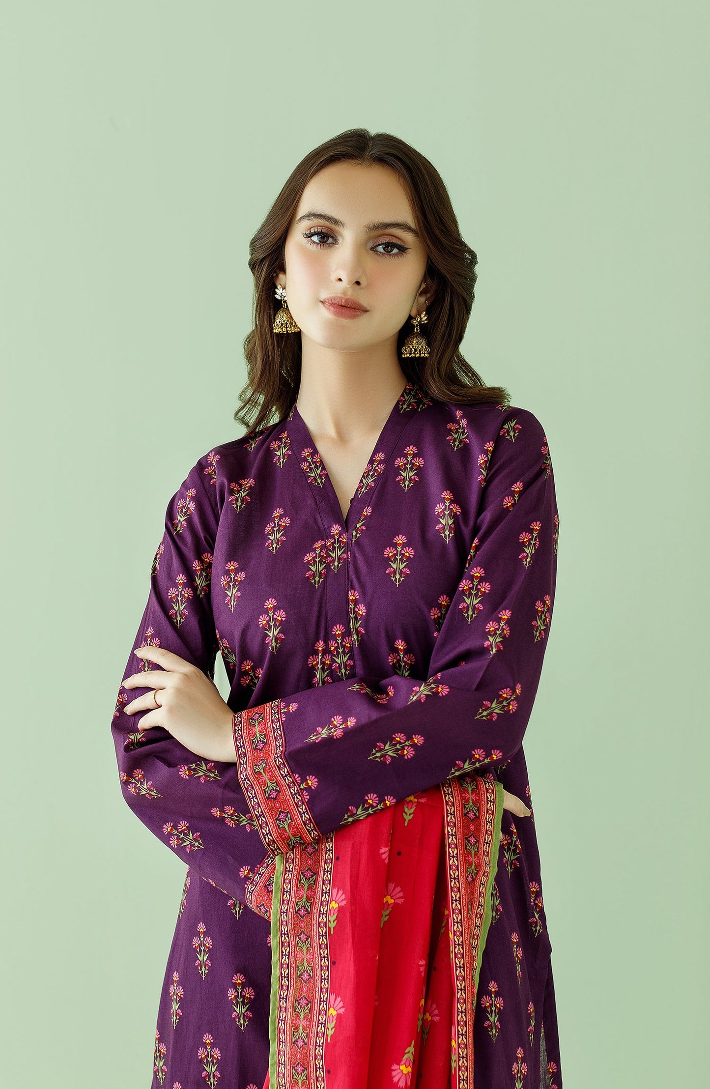 Orient - Unstitched 3 Piece Printed Lawn Shirt , Cambric Pant and Lawn Dupatta