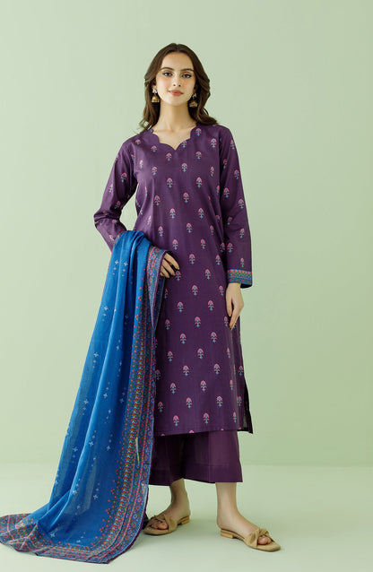 Orient - Unstitched 3 Piece Printed Lawn Shirt , Cambric Pant and Lawn Dupatta