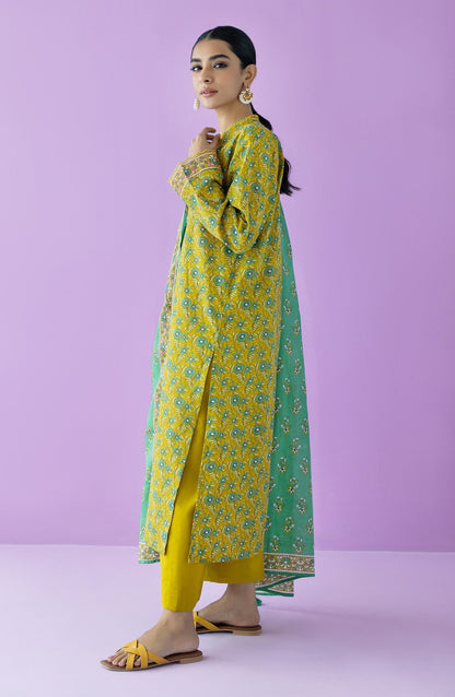 Orient - Stitched 3 Piece Printed Lawn Shirt , Cambric Pant and Lawn Dupatta