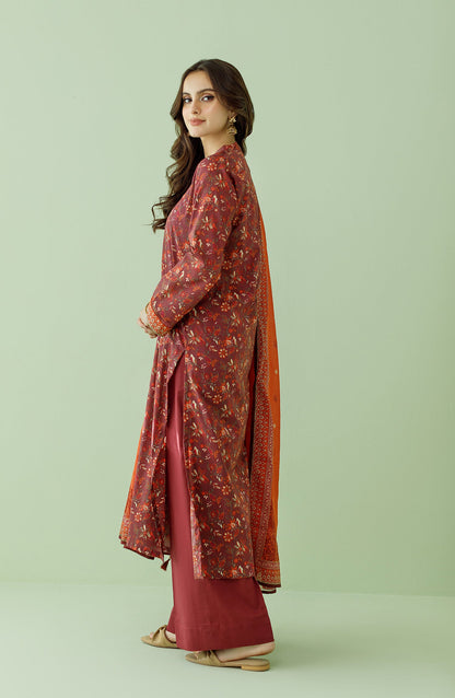 Orient - Unstitched 3 Piece Printed Lawn Shirt , Cambric Pant and Lawn Dupatta