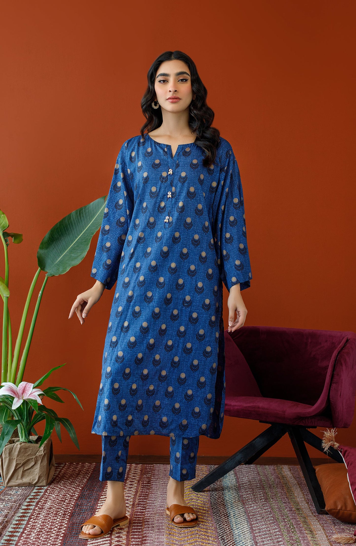 Orient - Unstitched 2 Piece Printed Cotton Slub Shirt and Cotton Pant