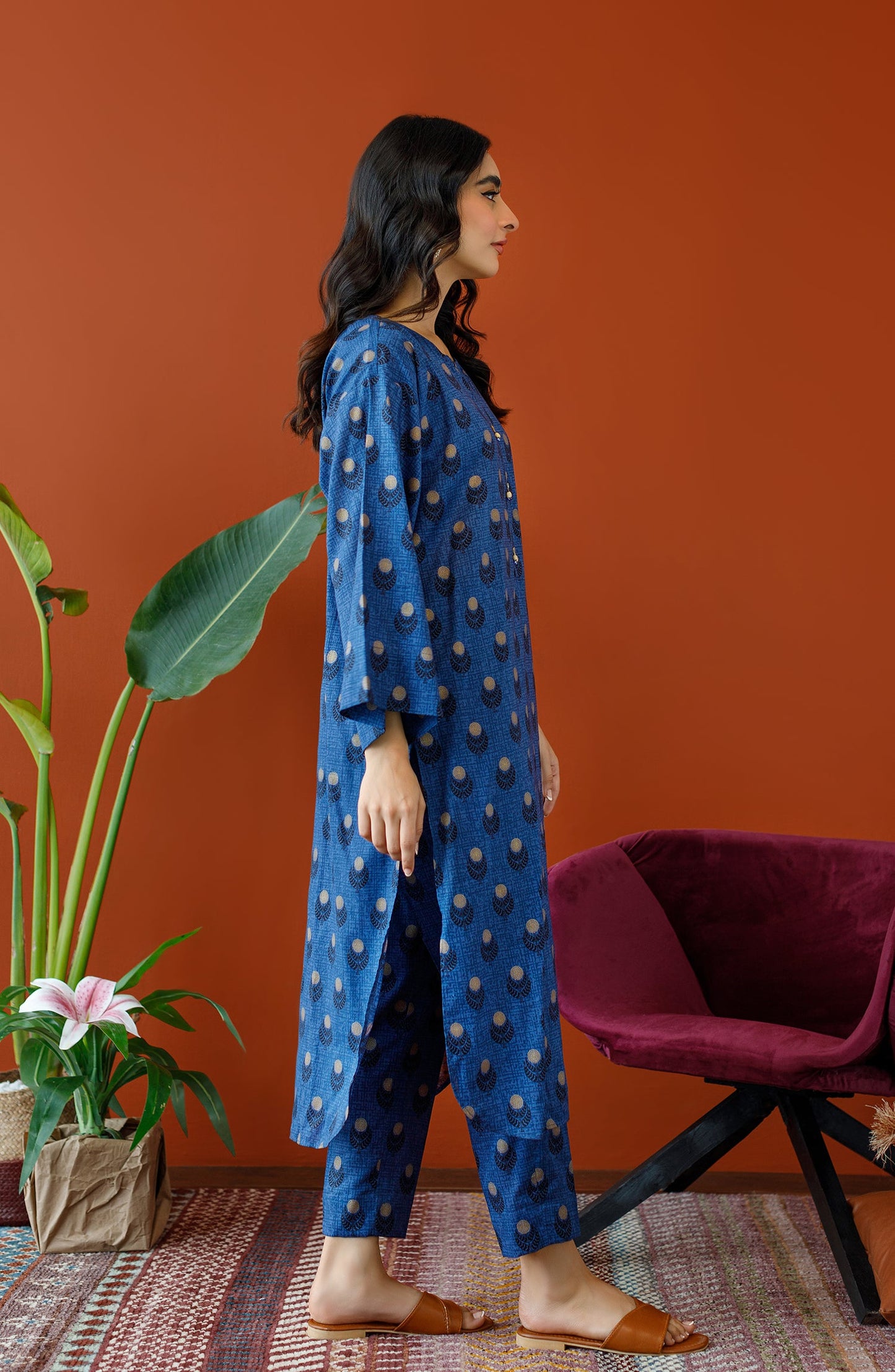 Orient - Unstitched 2 Piece Printed Cotton Slub Shirt and Cotton Pant