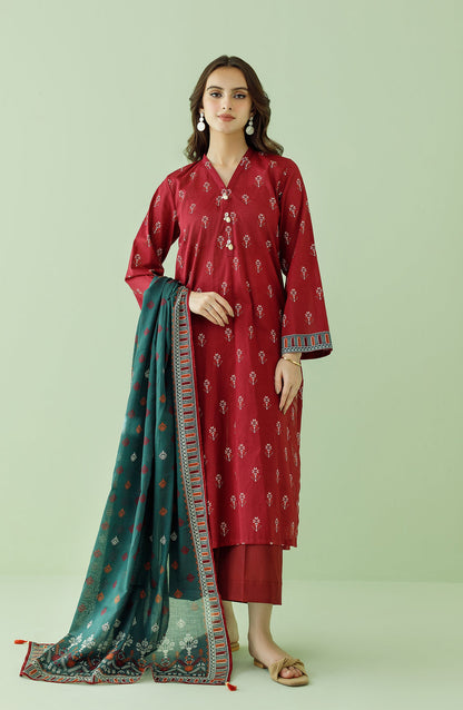 Orient - Unstitched 3 Piece Printed Lawn Shirt , Cambric Pant and Lawn Dupatta