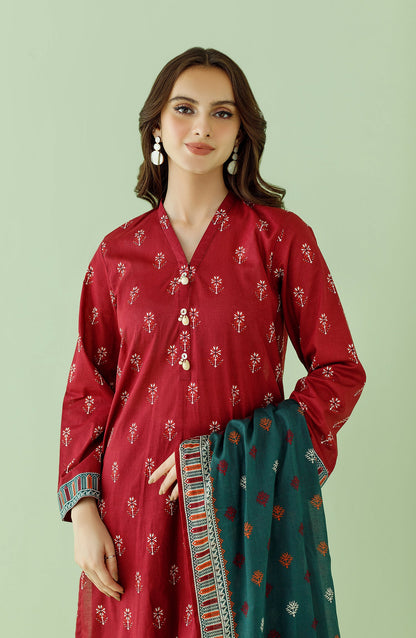 Orient - Unstitched 3 Piece Printed Lawn Shirt , Cambric Pant and Lawn Dupatta