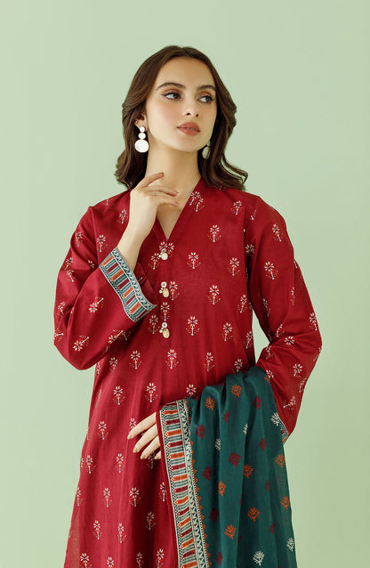 Orient - Unstitched 3 Piece Printed Lawn Shirt , Cambric Pant and Lawn Dupatta