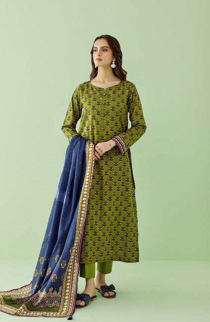 Orient - Unstitched 3 Piece Printed Lawn Shirt , Cambric Pant and Lawn Dupatta