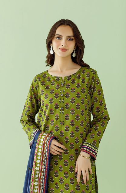 Orient - Unstitched 3 Piece Printed Lawn Shirt , Cambric Pant and Lawn Dupatta