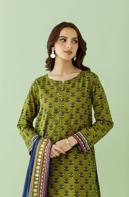 Orient - Unstitched 3 Piece Printed Lawn Shirt , Cambric Pant and Lawn Dupatta
