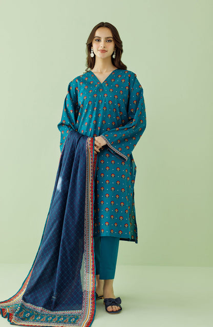 Orient - Unstitched 3 Piece Printed Lawn Shirt , Cambric Pant and Lawn Dupatta