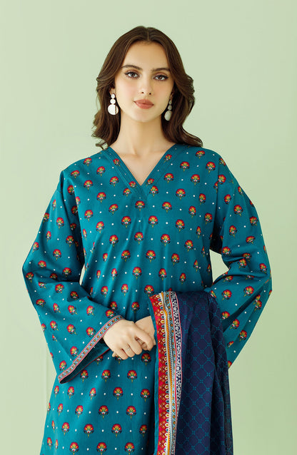 Orient - Unstitched 3 Piece Printed Lawn Shirt , Cambric Pant and Lawn Dupatta