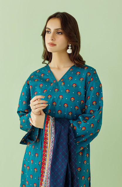 Orient - Unstitched 3 Piece Printed Lawn Shirt , Cambric Pant and Lawn Dupatta