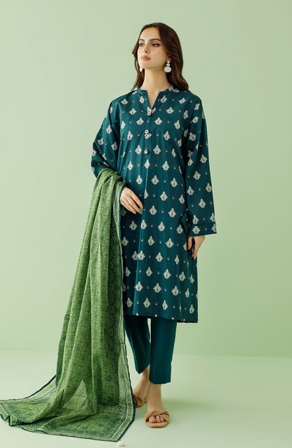 Orient - Unstitched 3 Piece Printed Lawn Shirt , Cambric Pant and Lawn Dupatta