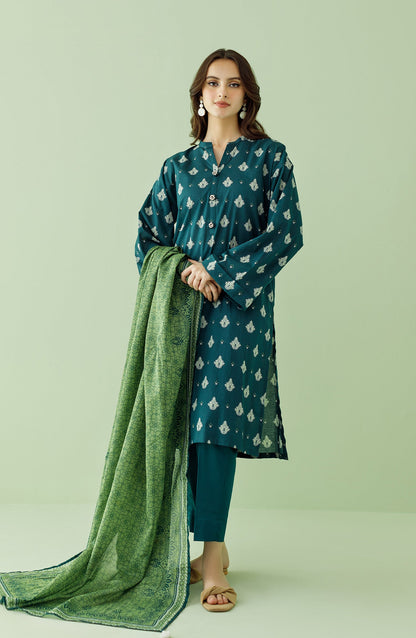 Orient - Unstitched 3 Piece Printed Lawn Shirt , Cambric Pant and Lawn Dupatta