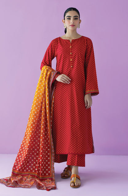 Orient - Stitched 3 Piece Printed Lawn Shirt , Cambric Pant and Lawn Dupatta