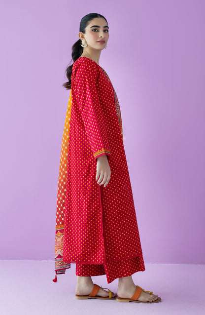 Orient - Stitched 3 Piece Printed Lawn Shirt , Cambric Pant and Lawn Dupatta
