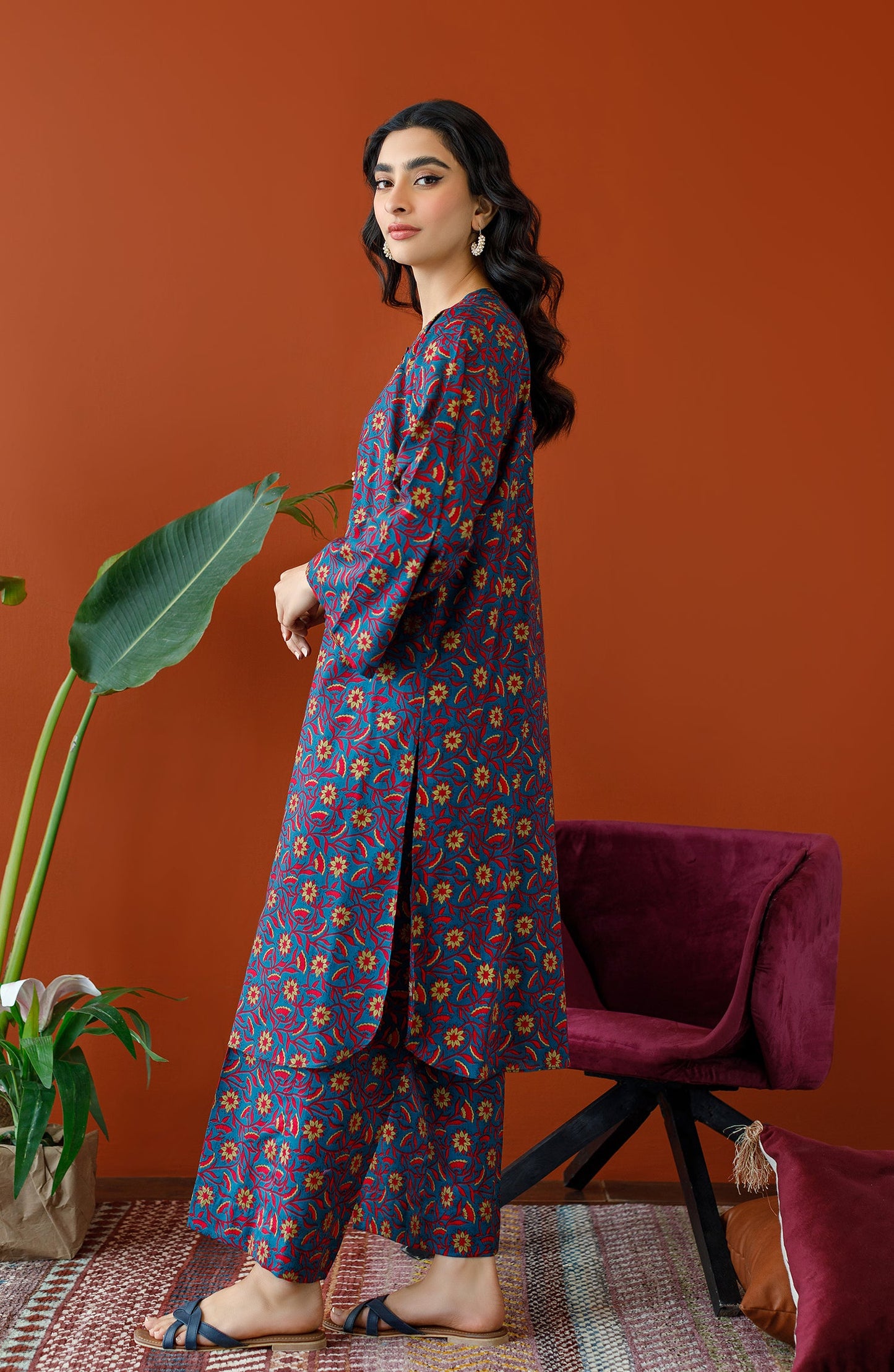 Orient - Unstitched 2 Piece Printed Cotton Slub Shirt and Cotton Pant