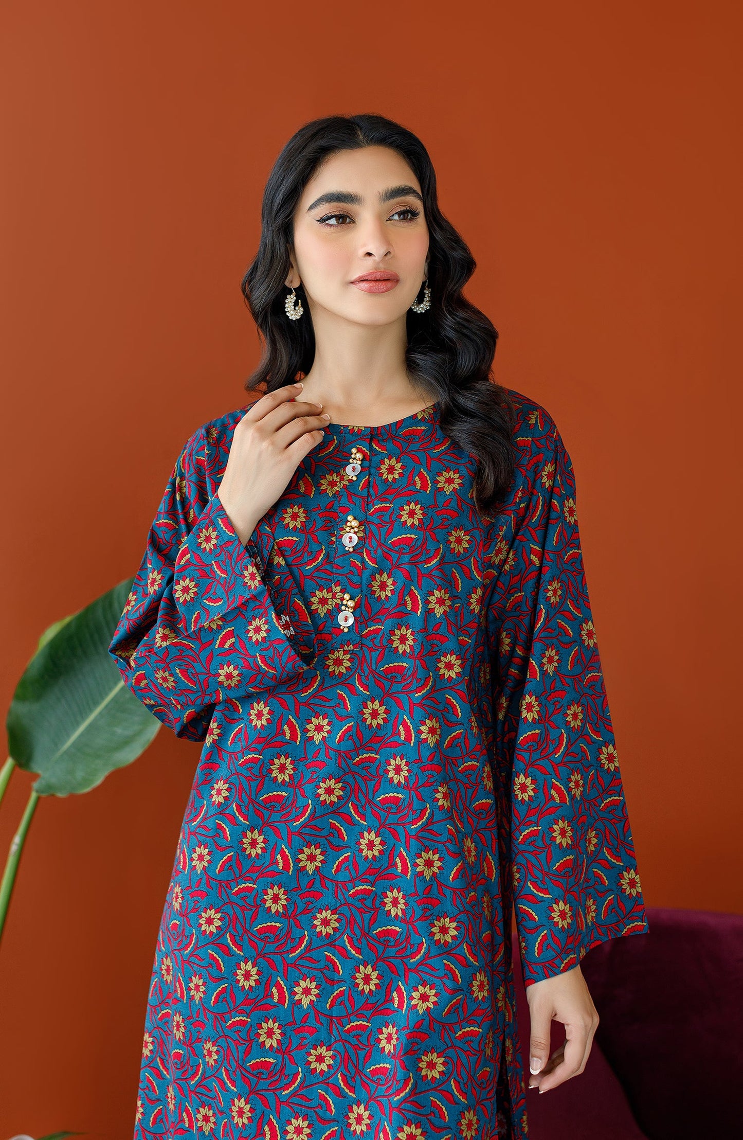 Orient - Stitched 2 Piece Printed Cotton Slub Shirt and Cotton Pant