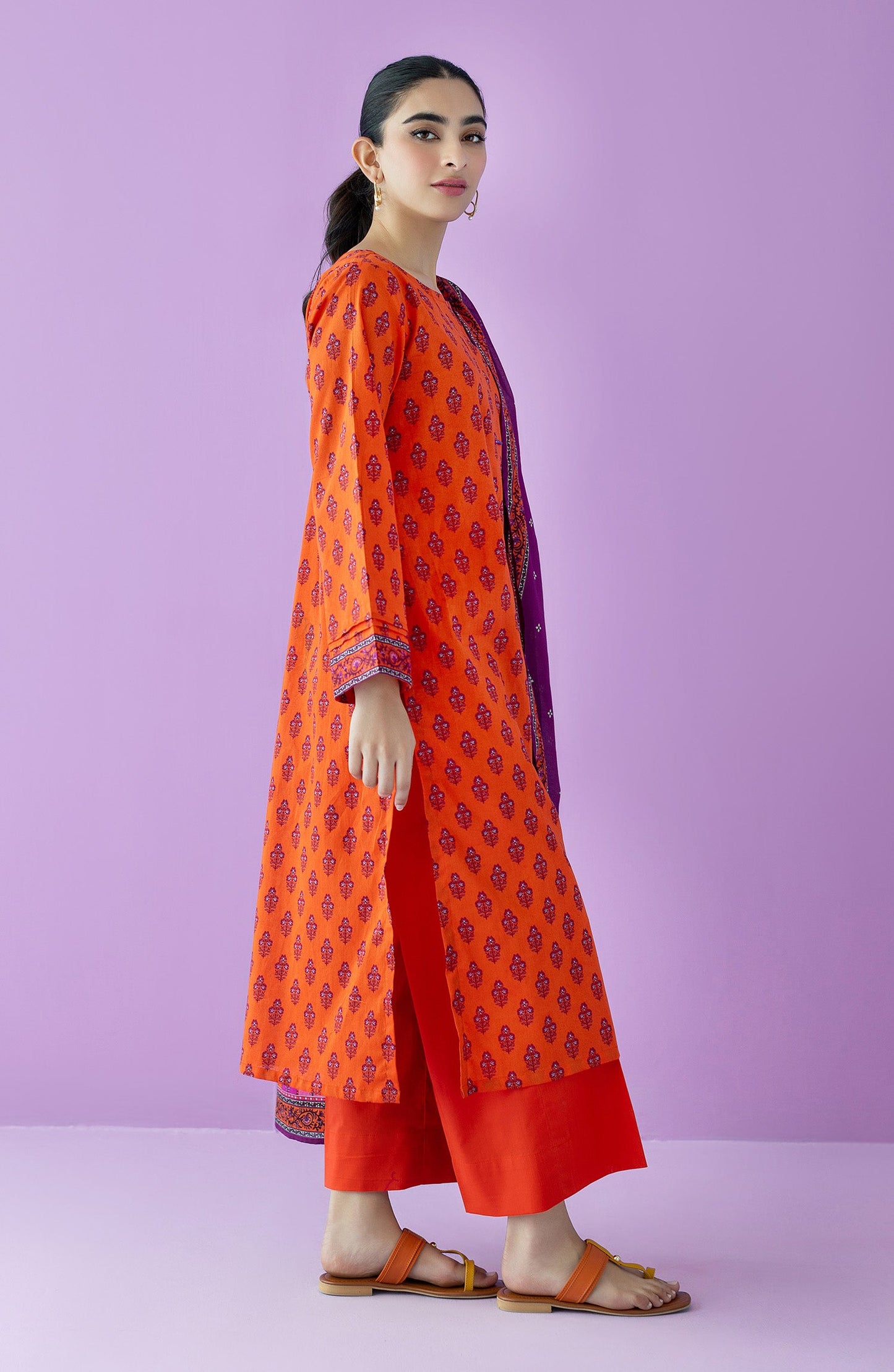 Orient - Stitched 3 Piece Printed Lawn Shirt , Cambric Pant and Lawn Dupatta