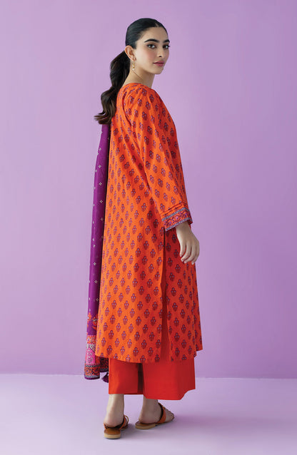 Orient - Stitched 3 Piece Printed Lawn Shirt , Cambric Pant and Lawn Dupatta