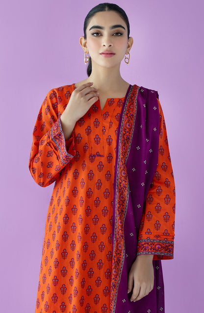 Orient - Stitched 3 Piece Printed Lawn Shirt , Cambric Pant and Lawn Dupatta