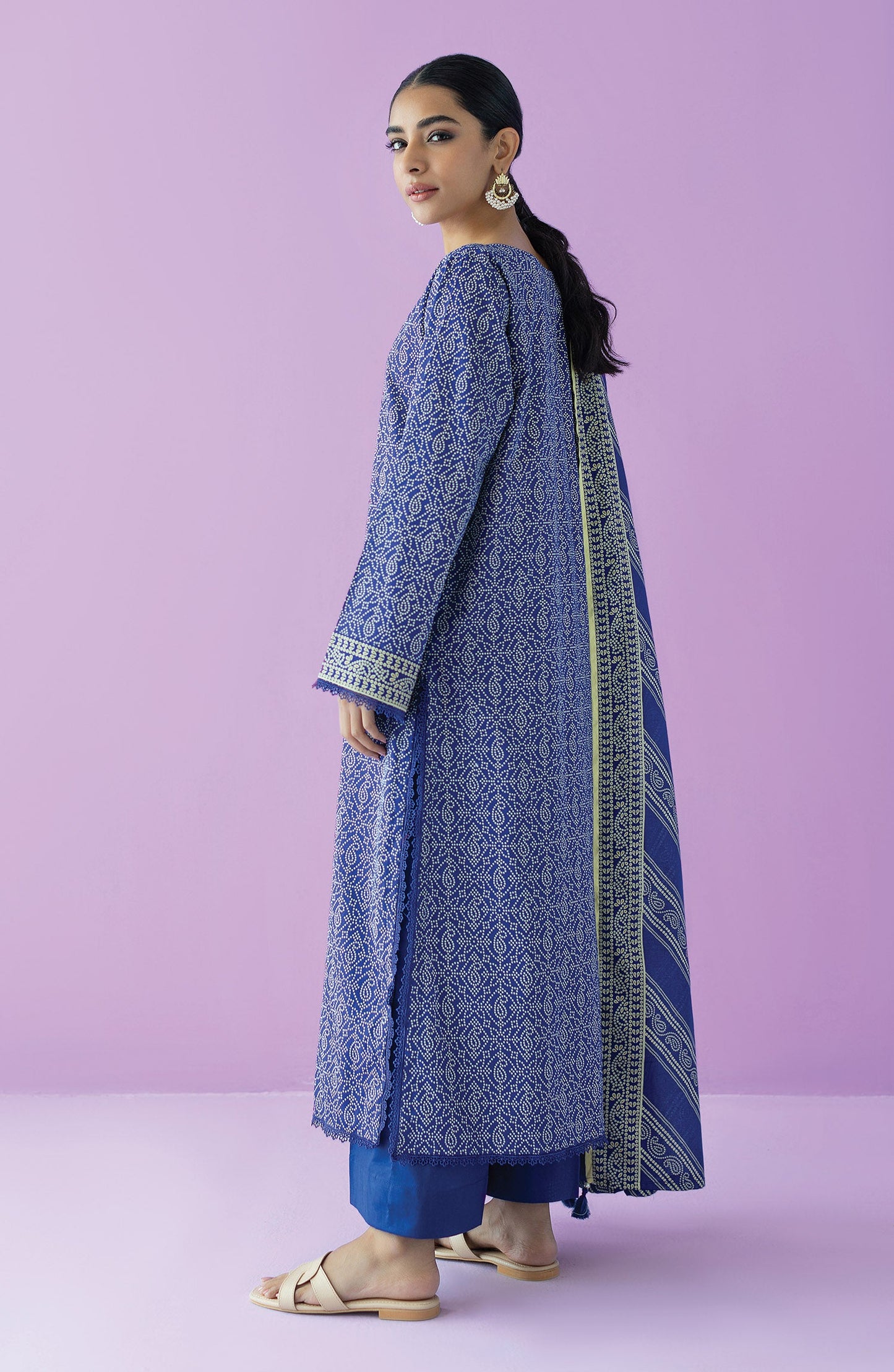 Orient - Stitched 3 Piece Printed Lawn Shirt , Cambric Pant and Lawn Dupatta