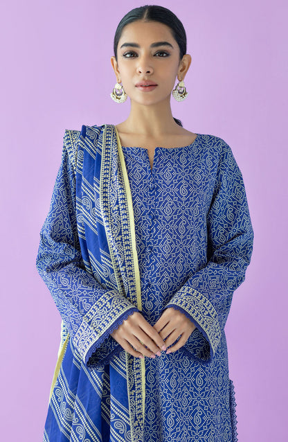 Orient - Stitched 3 Piece Printed Lawn Shirt , Cambric Pant and Lawn Dupatta