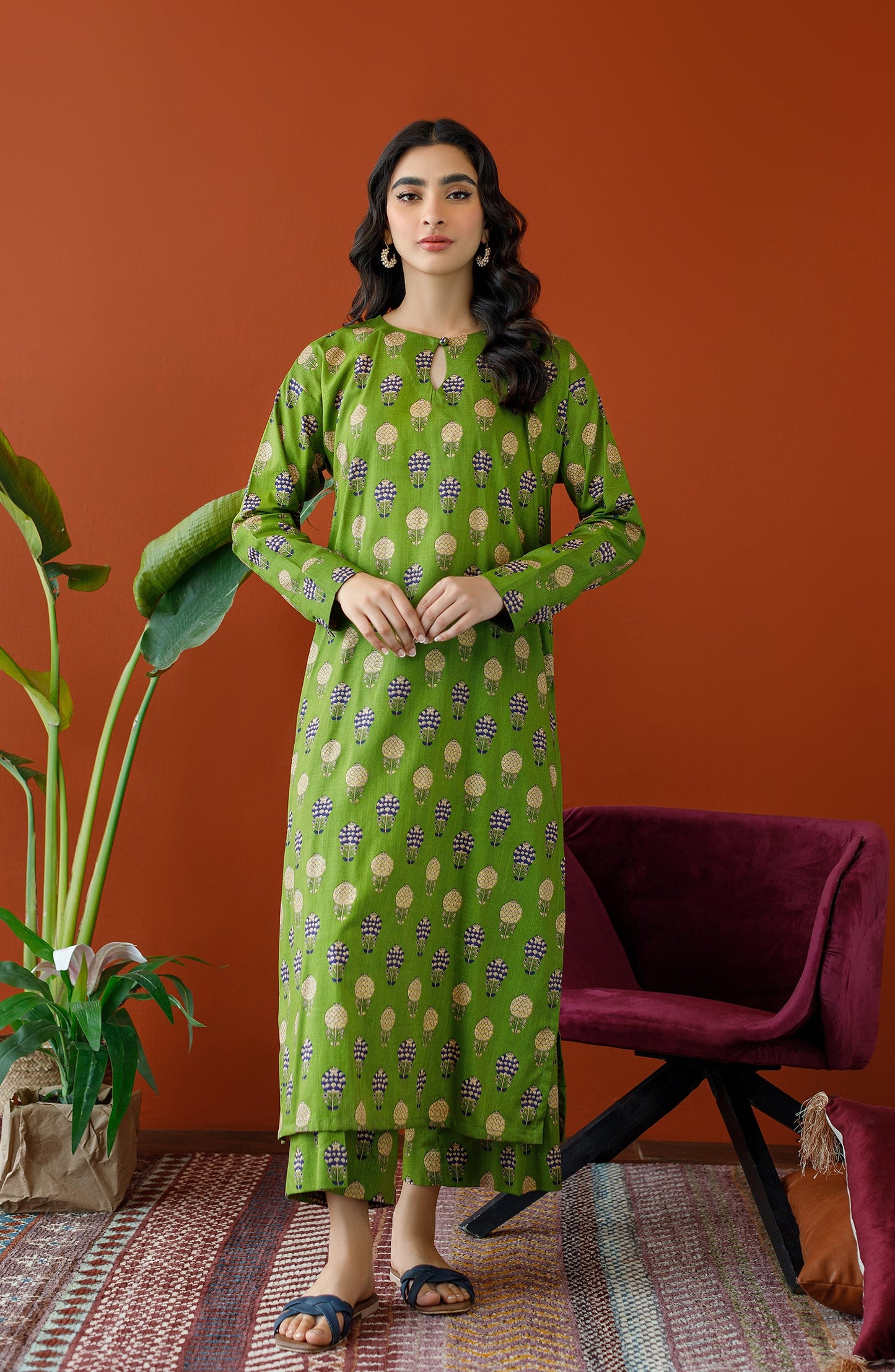 Orient - Unstitched 2 Piece Printed Cotton Slub Shirt and Cotton Pant
