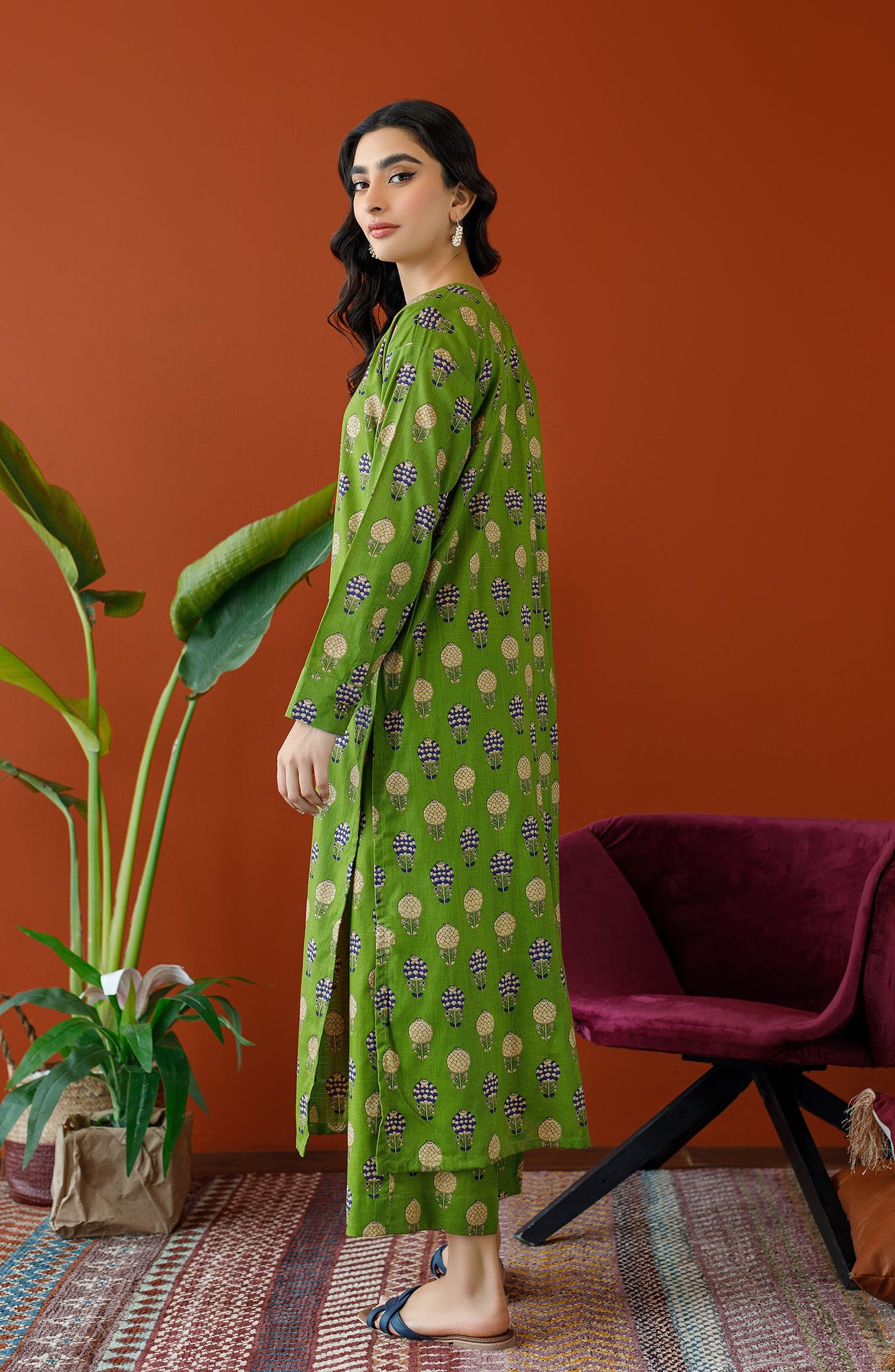 Orient - Unstitched 2 Piece Printed Cotton Slub Shirt and Cotton Pant