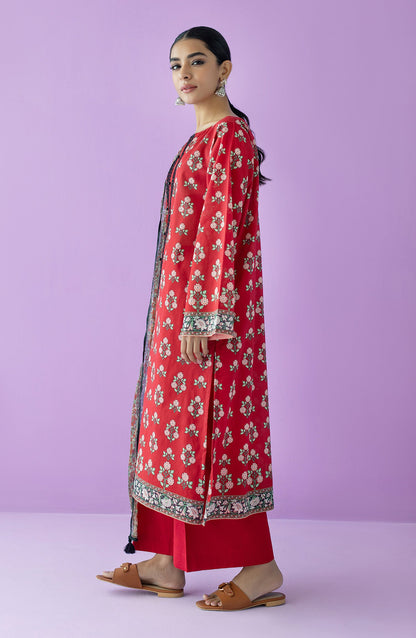 Orient - Unstitched 3 Piece Embroidered Lawn Shirt , Cambric Pant and Chiffon Dupatta