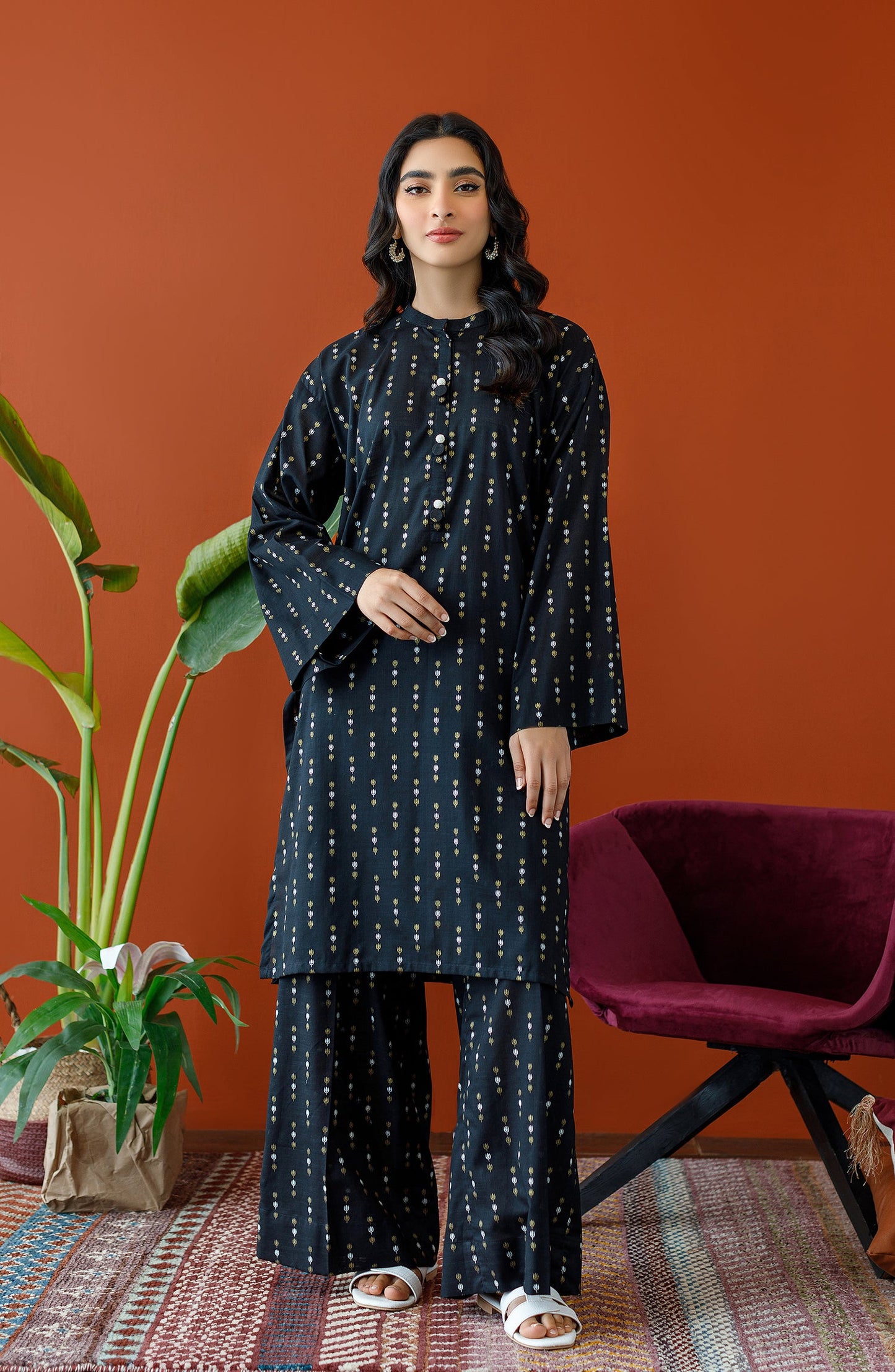 Orient - Unstitched 2 Piece Printed Cotton Slub Shirt and Cotton Pant
