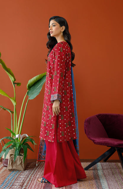 Orient - Unstitched 3 Piece Printed Cottel Shirt , Cottel Pant and Cottel Dupatta