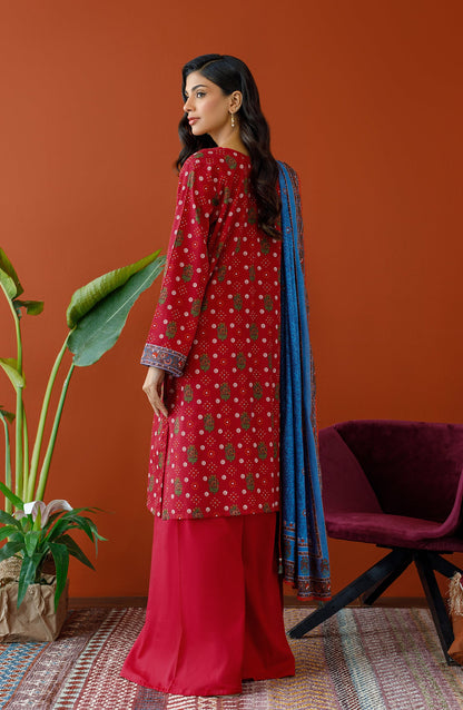 Orient - Unstitched 3 Piece Printed Cottel Shirt , Cottel Pant and Cottel Dupatta
