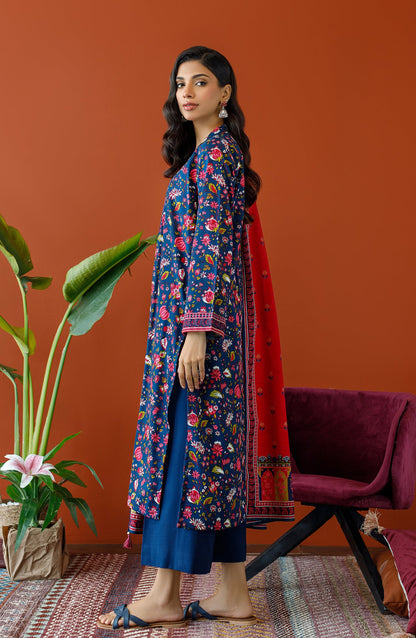 Orient - Unstitched 3 Piece Printed Khaddar Shirt , Khaddar Pant and Khaddar Dupatta
