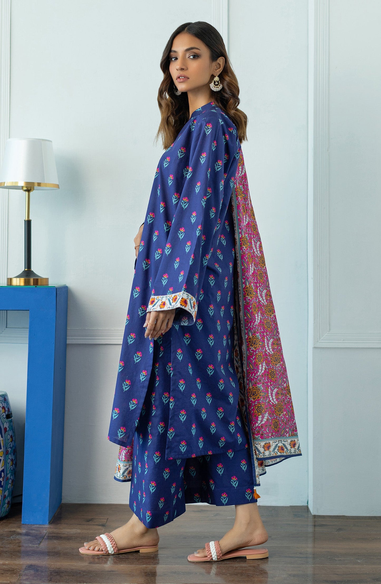 Orient - Stitched 3 Piece Printed Lawn Shirt , Cambric Pant and Lawn Dupatta