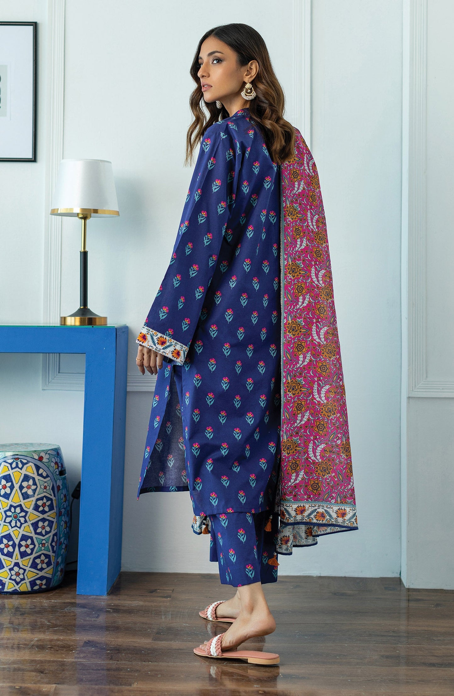 Orient - Stitched 3 Piece Printed Lawn Shirt , Cambric Pant and Lawn Dupatta