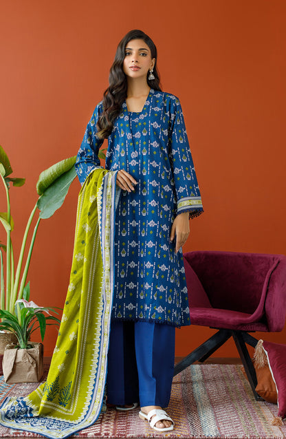 Orient - Unstitched 3 Piece Printed Khaddar Shirt , Khaddar Pant and Khaddar Dupatta