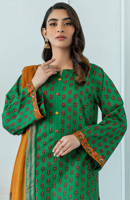 Orient - Unstitched 3 Piece Printed Lawn Shirt , Lawn Pant and Chiffon Dupatta