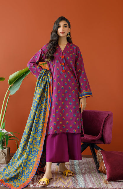 Orient - Unstitched 3 Piece Printed Cambric Shirt , Cambric Pant and Lawn Dupatta