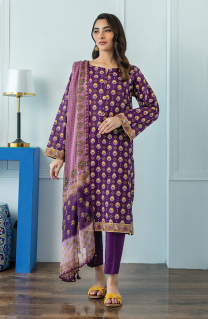 Orient - Stitched 3 Piece Printed Lawn Shirt , Cambric Pant and Chiffon Dupatta