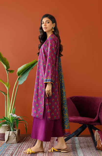 Orient - Unstitched 3 Piece Printed Cambric Shirt , Cambric Pant and Lawn Dupatta