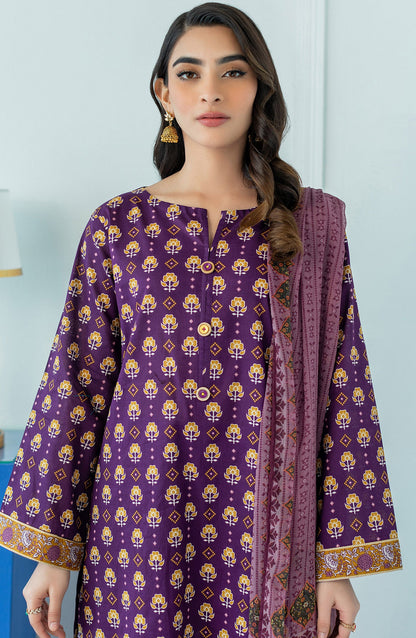 Orient - Stitched 3 Piece Printed Lawn Shirt , Cambric Pant and Chiffon Dupatta