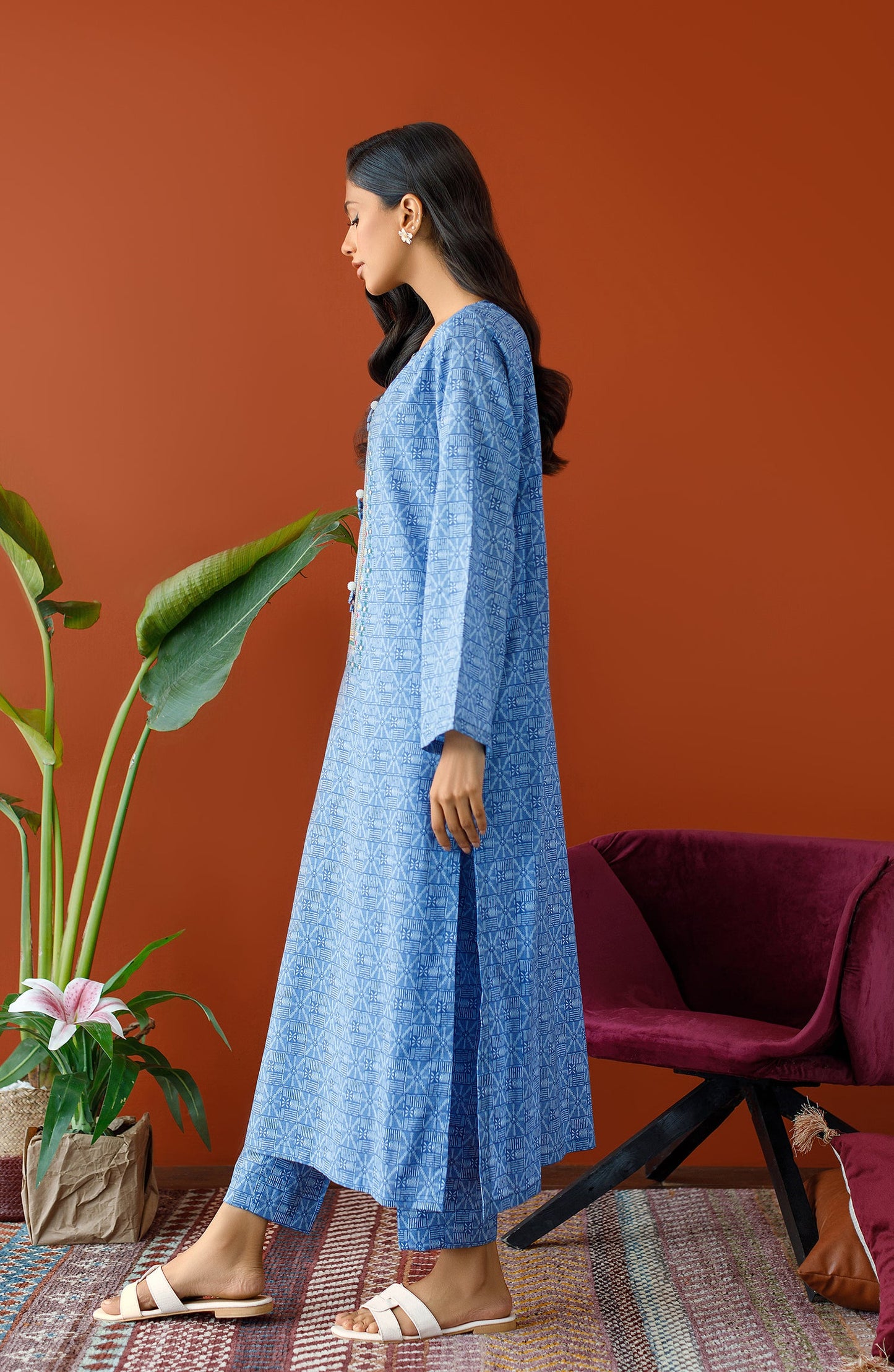 Orient - Unstitched 2 Piece Embroidered Cotton Slub Shirt and Cotton Pant
