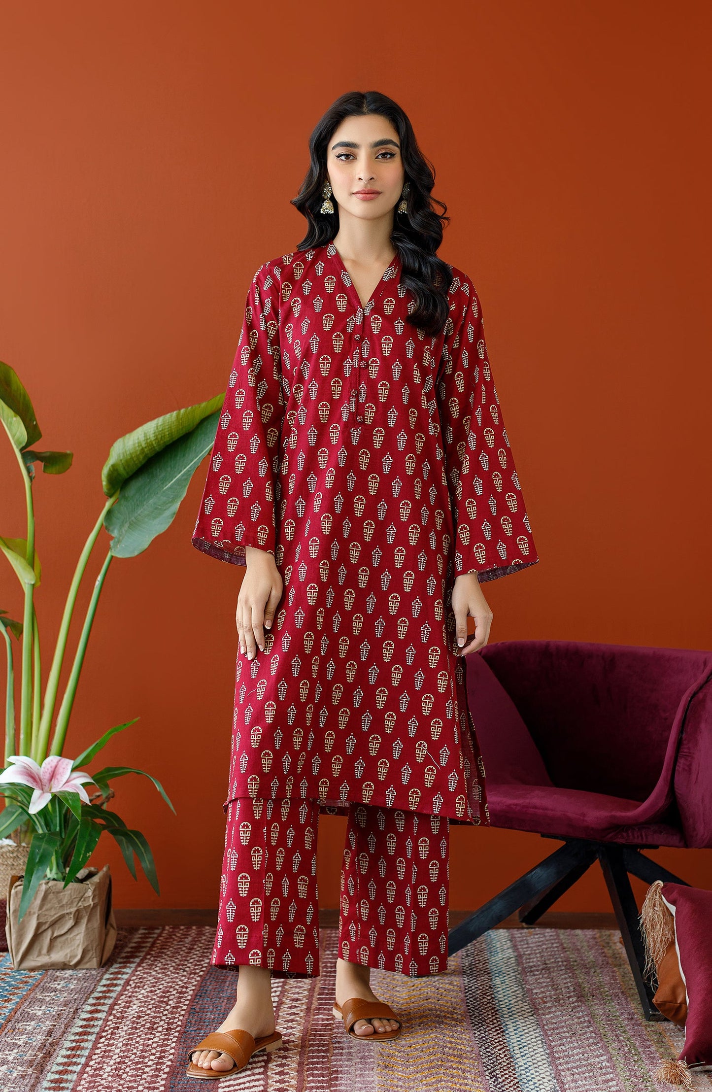 Orient - Unstitched 2 Piece Printed Cotton Slub Shirt and Cotton Pant