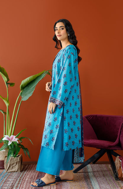 Orient - Unstitched 3 Piece Printed Khaddar Shirt , Khaddar Pant and Khaddar Dupatta