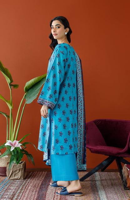 Orient - Unstitched 3 Piece Printed Khaddar Shirt , Khaddar Pant and Khaddar Dupatta