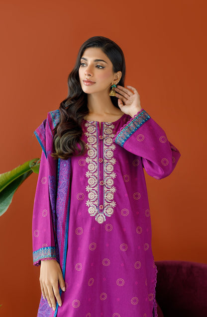 Orient - Unstitched 3 Piece Embroidered Cottel Shirt , Cottel Pant and Cottel Dupatta