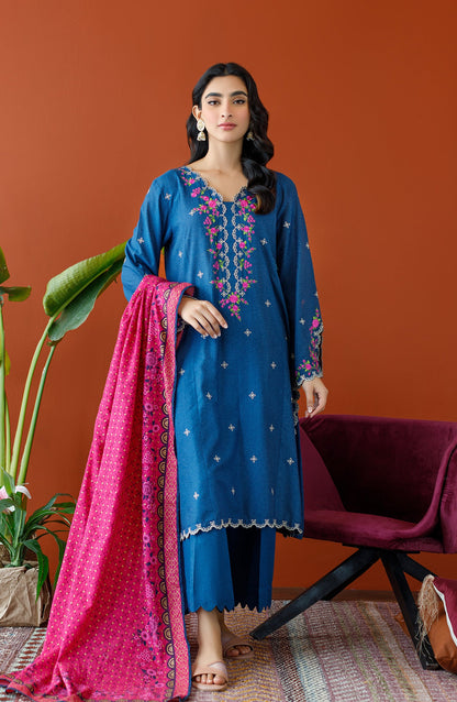 Orient - Unstitched 3 Piece Embroidered Karandi Shirt , Karandi Pant and Karandi Dupatta
